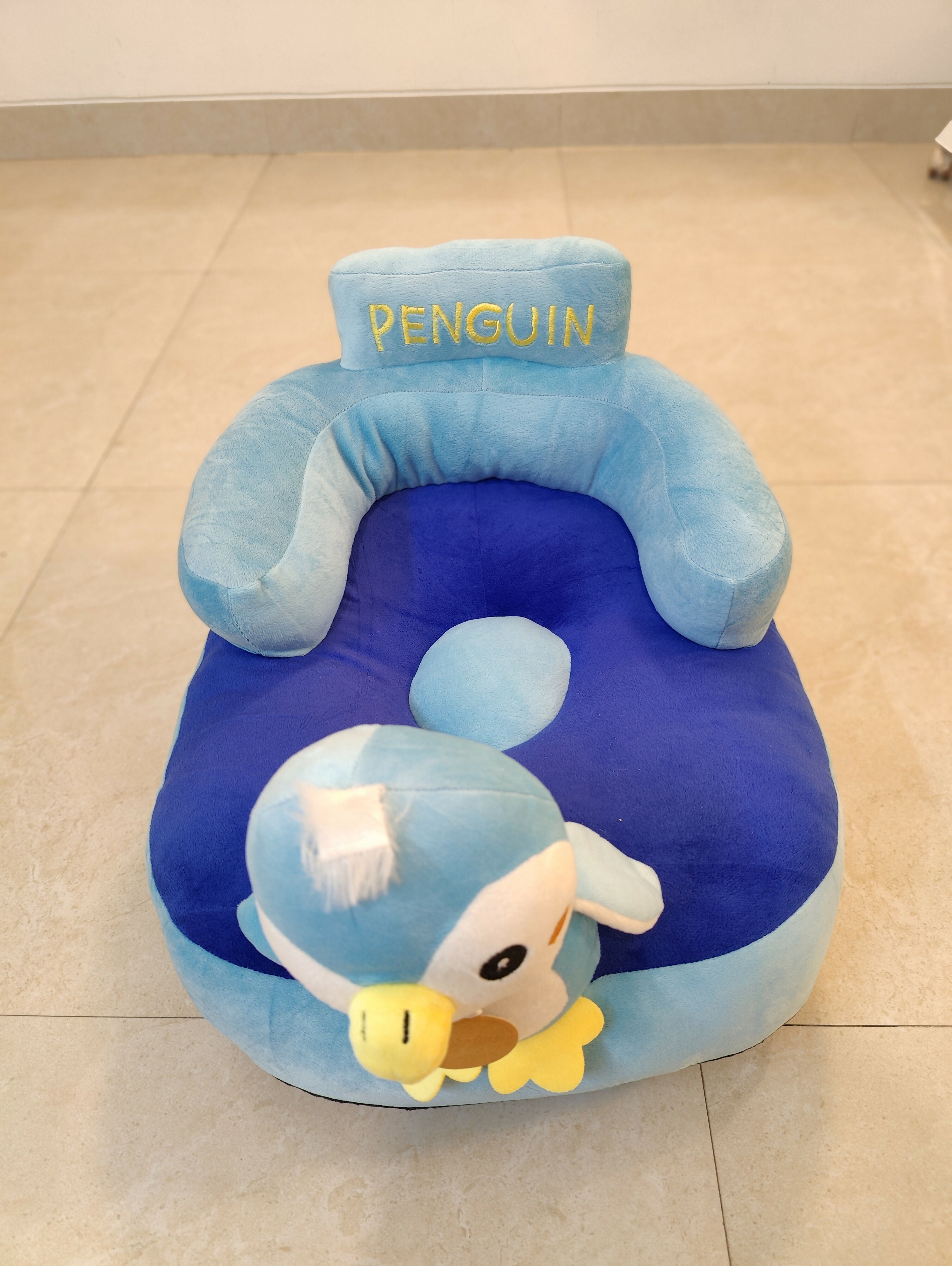 Babyhug Kids Penguin Shaped Sofa Chair - Blue - PyaraBaby