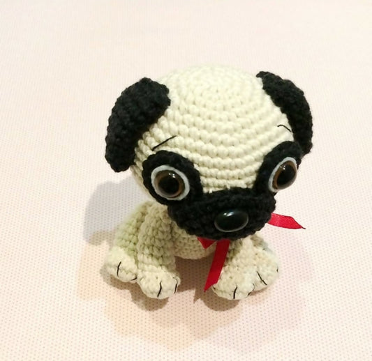 Crochet cute pug dog