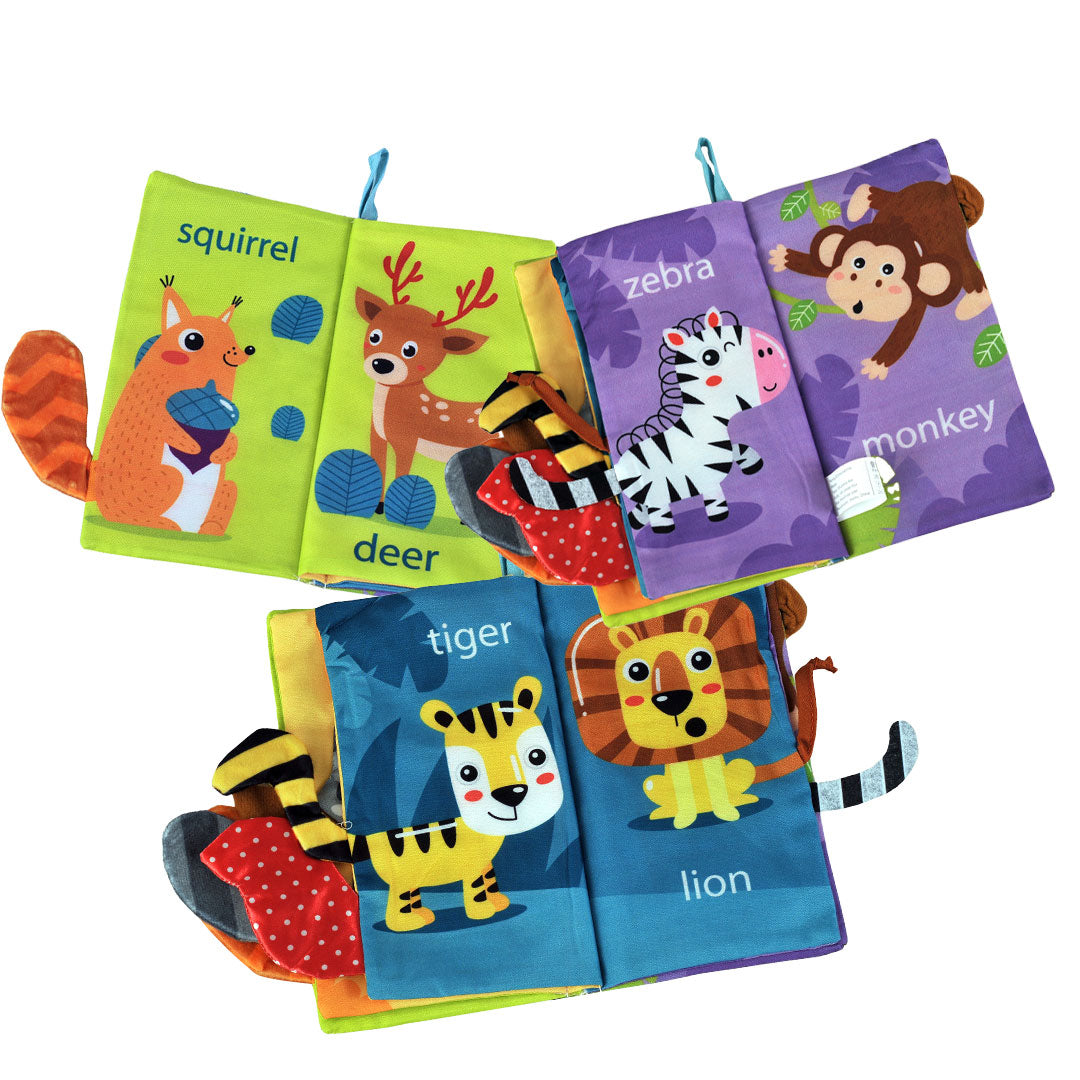 Baby Cloth Tail Books - Land Animals