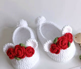 Crochet baby girl booties