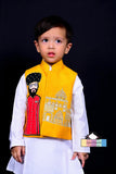 Brighten up your child's wardrobe with the Puppeteer Nehru Jacket Set – a vibrant mustard-colored ensemble perfect for ethnic and party wear, designed to add elegance and charm to festive celebrations and special occasions.