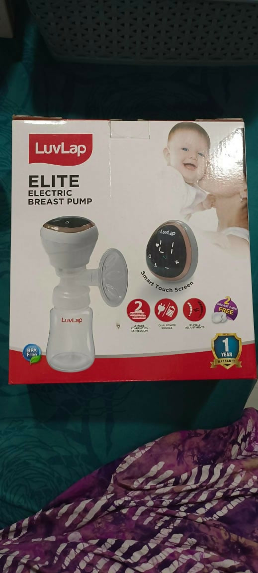 Enhance your breastfeeding experience with the LUVLAP Elite Electric Breast Pump – featuring customizable suction levels, a soft silicone massage cushion, and a portable design for efficient and comfortable milk expression.