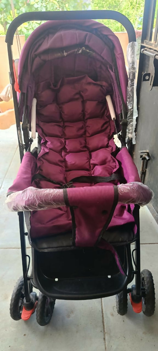 Shop now for the LUVLAP Sunshine Stroller/Pram for Baby, featuring a reclining seat, 5-point harness, and easy fold design for safe and comfortable outings!