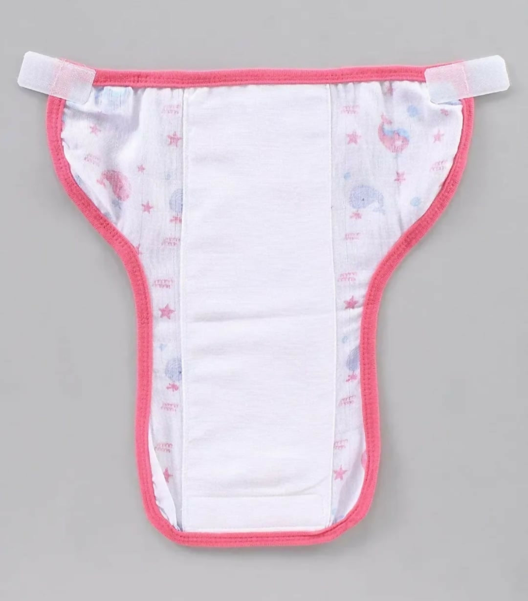 BABYHUG Muslin Cotton Reusable Velcro Printed Cloth Nappies Small Set of 12 - Multicolor