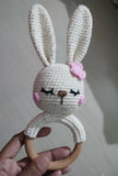 Bunny rattle cum teether