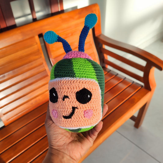 Coco Melon Logo Handmade in Crochet for Kids - A perfect, safe, and personalized gift for your little ones, adding a soft and cuddly touch to their favorite character