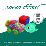 Zoobie Fun Car Building Toy,Windup Fish Toy And Penrose Cube Combo