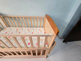 BABYHUG Kelly Wooden Cot / Crib With Detachable Bassinet & Mosquito Net