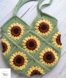 Crochet handmade sunflower shoulder bag