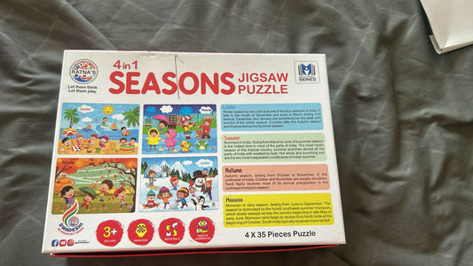 4 in 1 Seasons Jigsaw Puzzle – Learn & Play Through the Seasons!