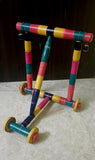 Colourful Wooden Walker for Baby | Sturdy Baby Walker with Fun Activities for Early Walking Development.