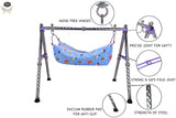 NEW PRIMA HUB New Born Baby Swing Cradle Jhula for Babies Boy and Girl/Foldable & Portable Palna for Baby/Indian Style Hammock with Mosquito Net/Stainless Steel Body (Gola Regular Purple)