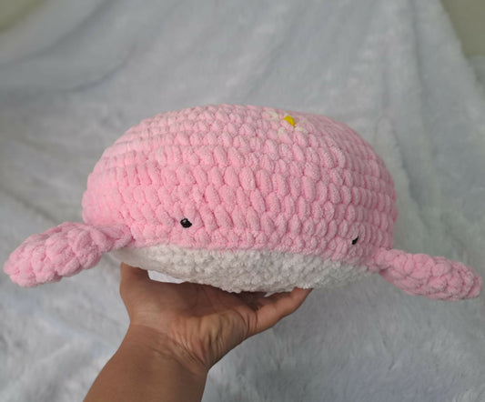 Bring charm and comfort to your child's space with the 12" Diameter Crochet Whale Plushie Pillow – handcrafted with soft, high-quality yarn for cuddling and decorative purposes. Perfect for snuggling and as a delightful room accessory.