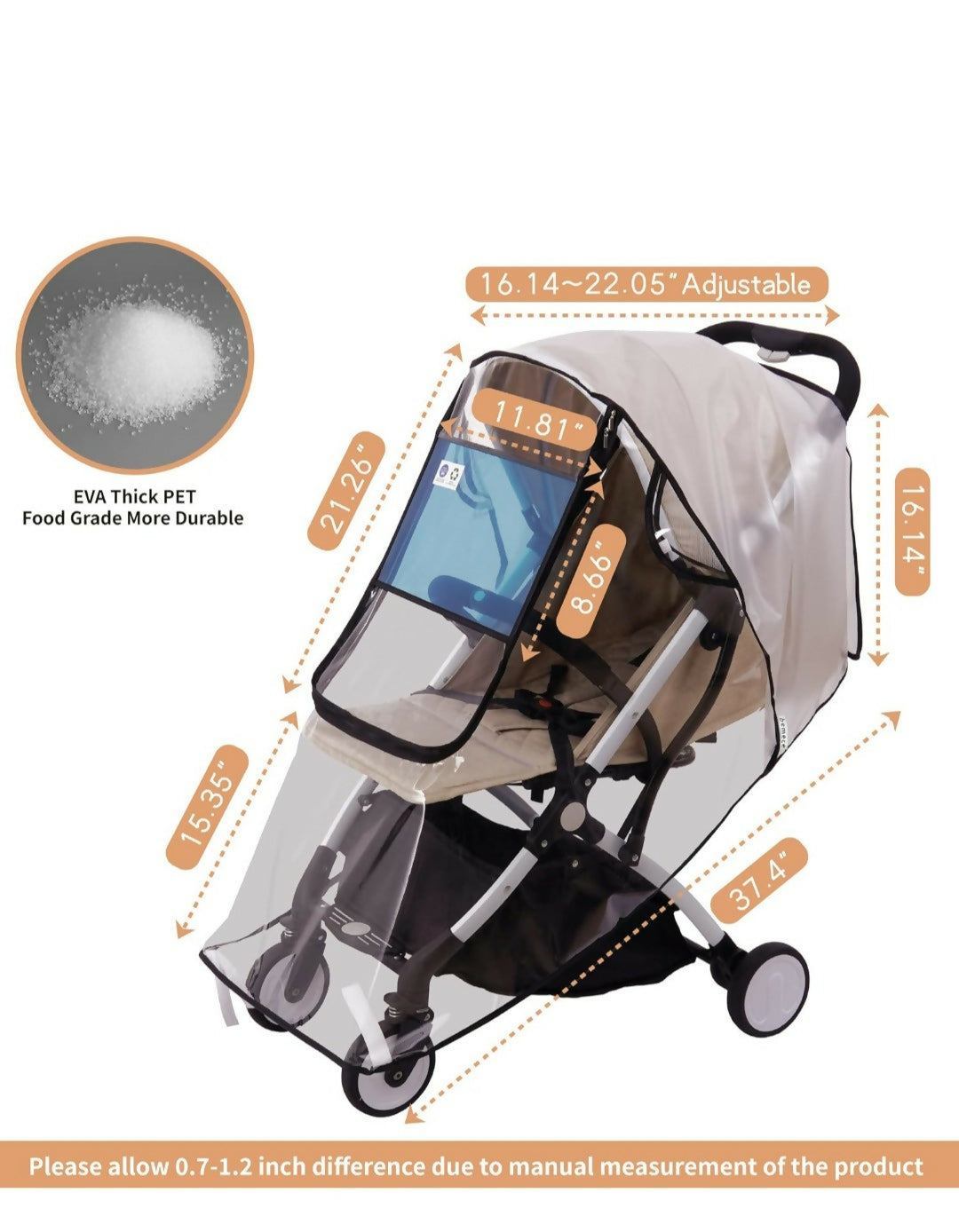 Stroller Rain Cover can protect baby from rain, wind, snow, cold and dust