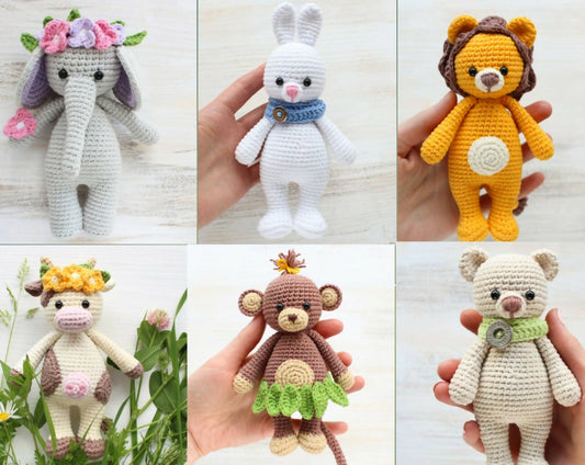 Crochet Cuddle Animals/ Crochet Handmade jungle animals