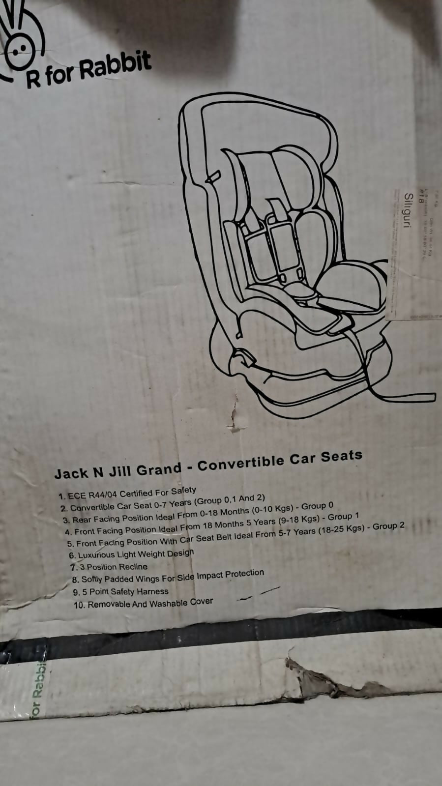 Grow with Safety – R for Rabbit Jack and Jill Grand Baby Car Seat