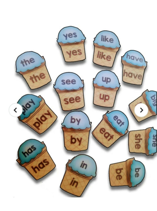 Sight Words Ice cream matching activity - PyaraBaby