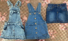 Get the Combo 3 Denim Dresses for 2-3-year-old baby girls, featuring stylish, comfortable, and durable designs perfect for any occasion.