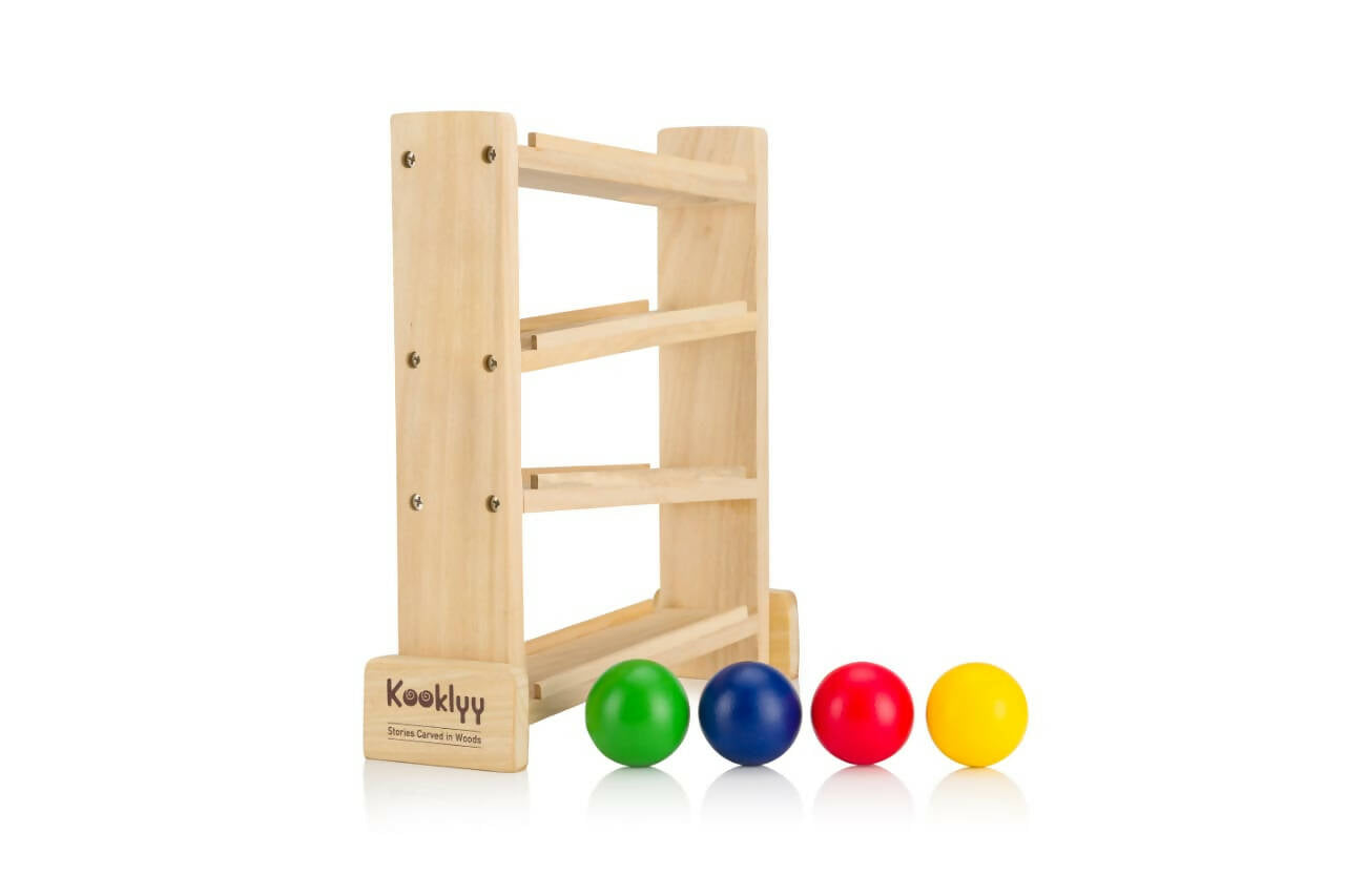 The wooden ball tracker, Constructed from high-quality, child-safe wood - PyaraBaby
