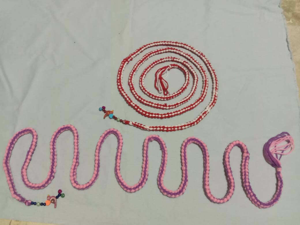 Beads and Woollen Work on Hangers for Baby Cradle/ Baby Jhula / Ghodiyu Dori or Lace - PyaraBaby