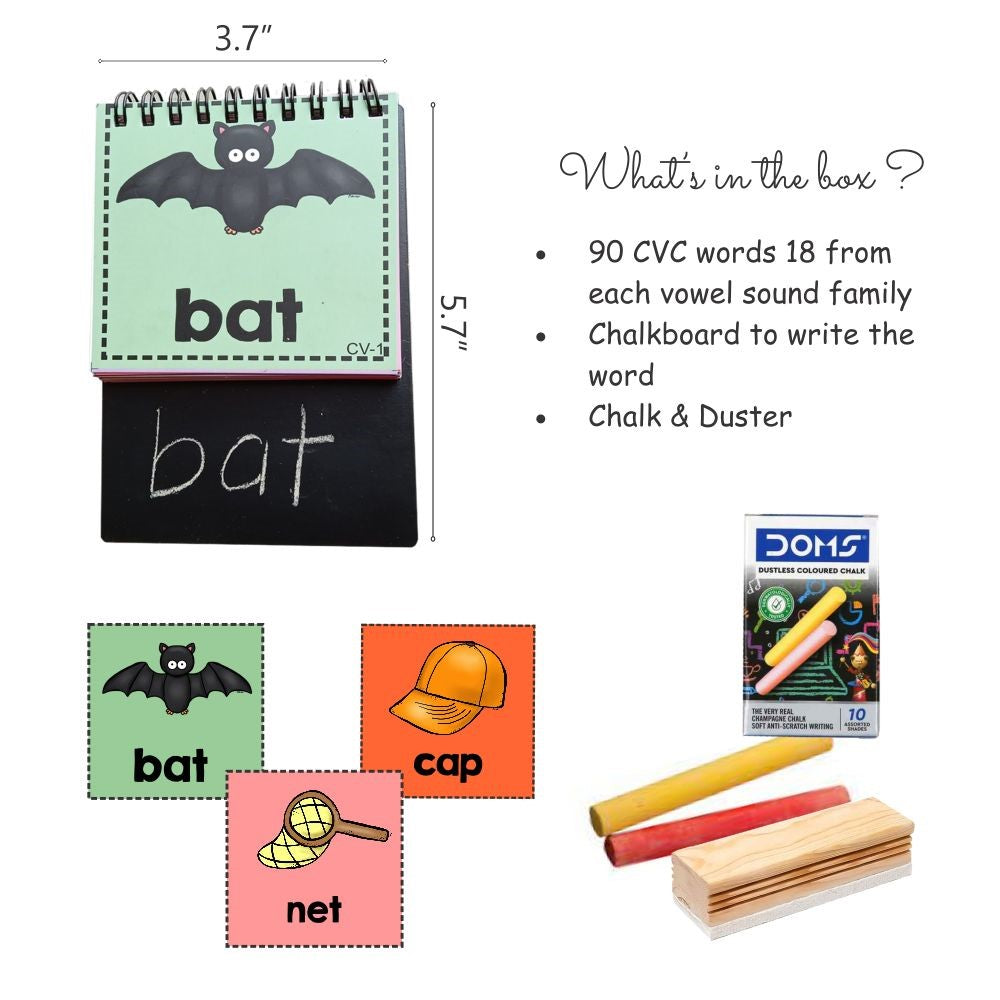 CVC words read and write flashcards - PyaraBaby