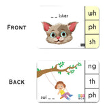 Phonics blends and diagraphs activity Flashcards- Pack of 32 - PyaraBaby