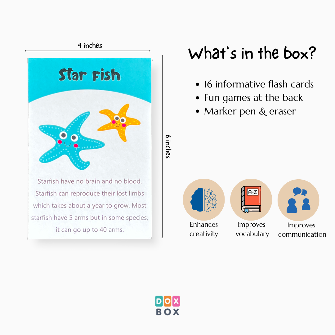 Sea animals flashcards - PyaraBaby