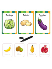 ILEARNNGROW Fruits - Vegetable Flash Cards, educational, preschool, kindergarten, fruit identification, vegetable identification - PyaraBaby