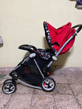 MEE MEE Baby Pram/Stroller/ Traveller Buggy (Dark Red Black) - PyaraBaby