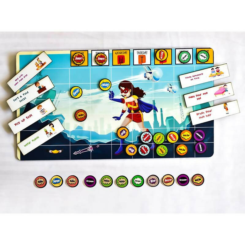 ILEARNNGROW Magnetic Reward Chart Super Woman - PyaraBaby