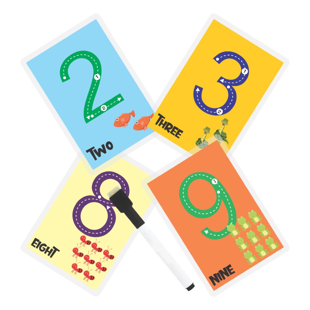 Numbers rewritable Flashcards / Tracing mats - PyaraBaby