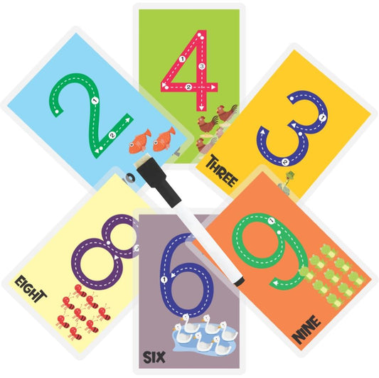 Numbers rewritable Flashcards / Tracing mats - PyaraBaby