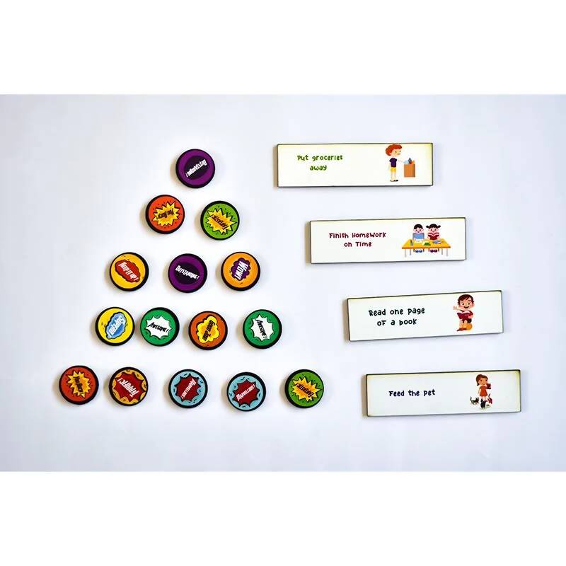 ILEARNNGROW Magnetic Reward Chart Super Man- a dynamic tool designed to instill a sense of responsibility and accomplishment in children - PyaraBaby