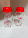 LUVLAP Glass Feeding Bottles - 125 ML (Combo of 2) - PyaraBaby