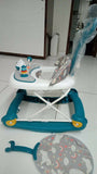 BABYHUG Unicorn Foldable Baby Walker Cum Rocker With Sun Shade - Blue - PyaraBaby