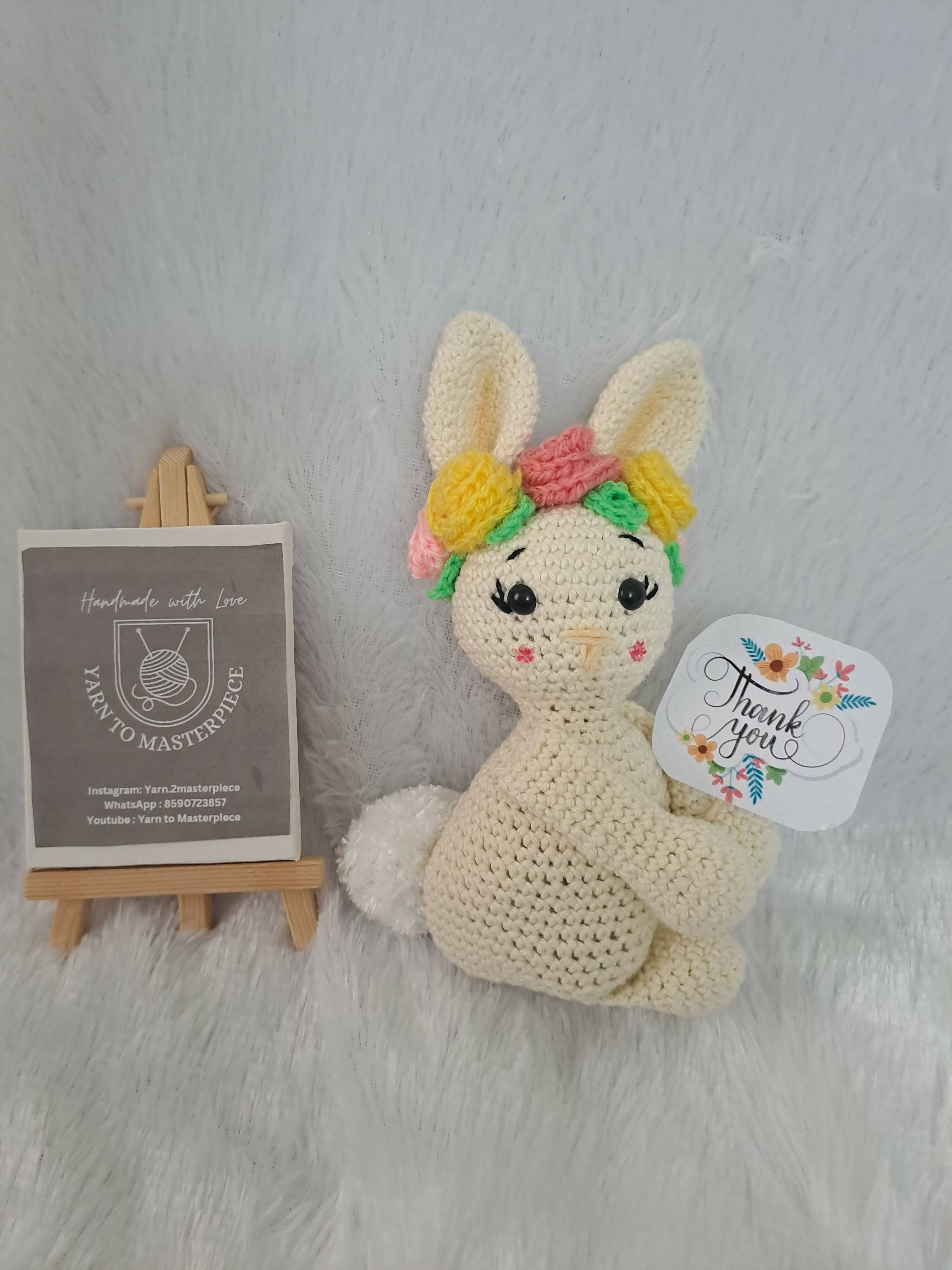 Crochet Bunny with greeting card - PyaraBaby