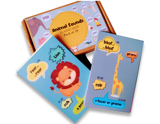 Animals sounds flashcards with collective noun and baby name - PyaraBaby