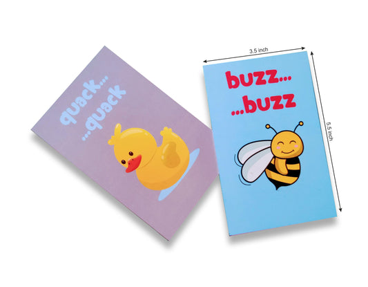 Animals sounds flashcards with collective noun and baby name - PyaraBaby