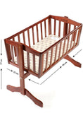 LUVLAP C-10 wooden cot/crib/cradle, Dimensions- 89 cm x 17 cm x 89 cm - PyaraBaby