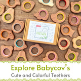 Soothe your baby's teething naturally with Babycov's Cute Mouse and Cat Neem Wood Teethers - organic goodness for safe and playful chewing!