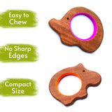 Soothe teething pains with Babycov's Cute Hippo and Elephant Neem Wood Teethers - natural comfort for safe and playful chewing!