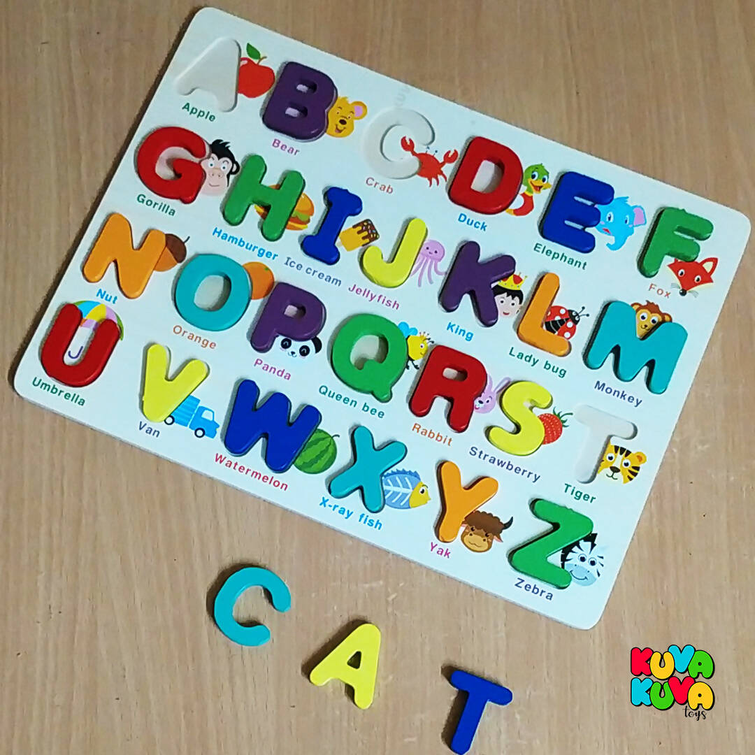 English Alphabets A-Z Educational Puzzle Board for Kids (Pack of 1) - PyaraBaby