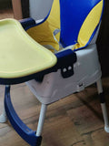 STAR AND DAISY Comfort 3 in 1 Multifunctional High chair/Booster chair/Normal chair with detachable tray, Adjustable height, Soft cushion for kids/baby (Yellow Blue) - PyaraBaby