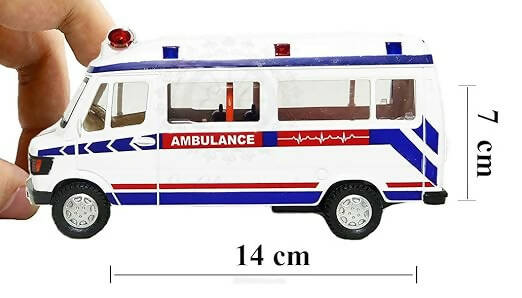 E-Chariot TMP 207 Ambulance Miniature Automobile Toy (Pull Back) - PyaraBaby