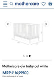 MOTHERCARE Ayr Baby Cot/Crib, Dimension - 1.22m x 79cm x 61cm - PyaraBaby