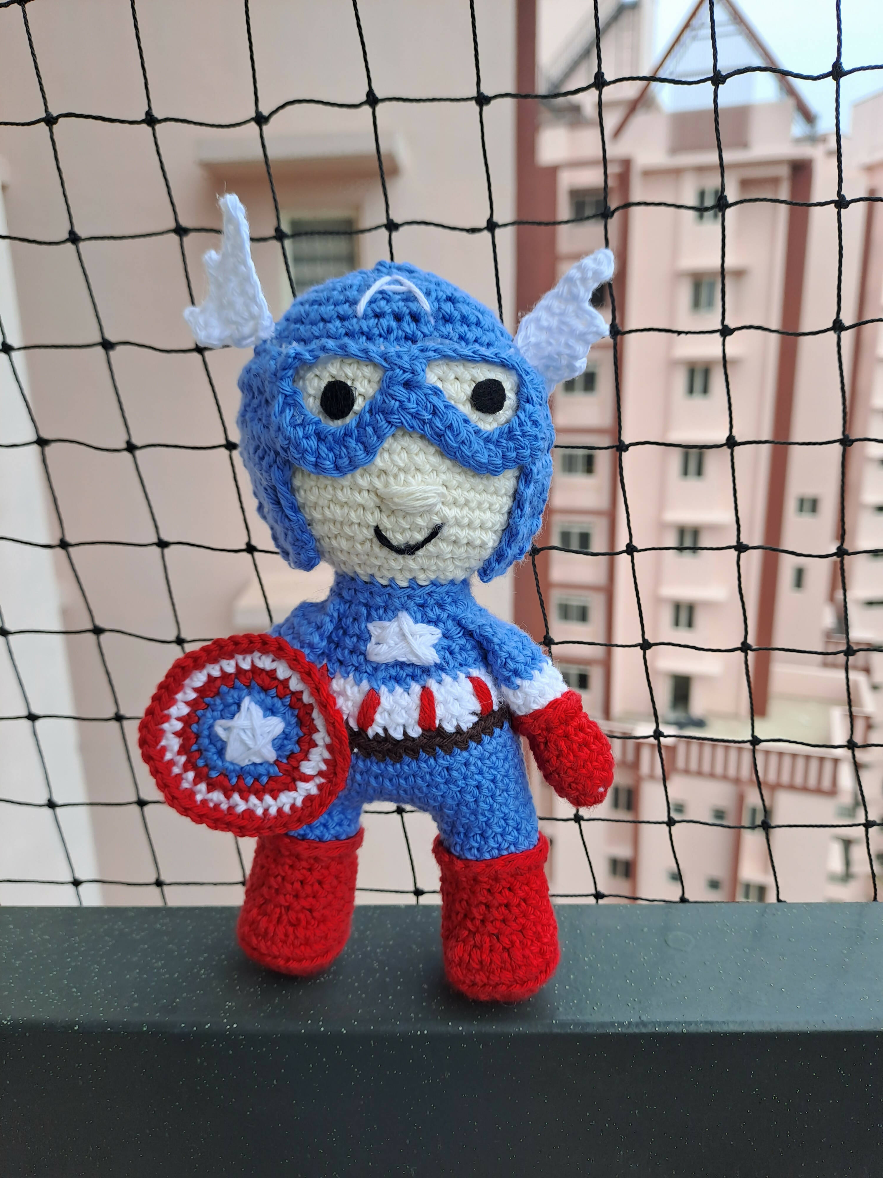 Crochet Handmade Captain America Toy - PyaraBaby