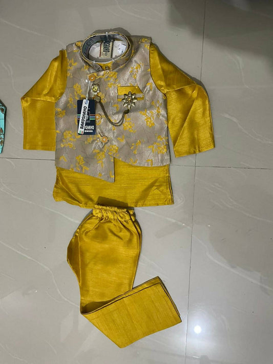 BAADSHAAHO Kurta, Pajama with Jacket for Baby Boy - PyaraBaby