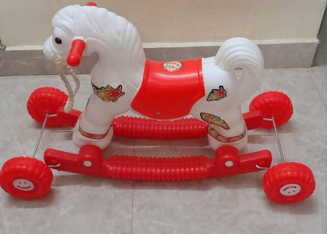 Rocking Horse - White and Red - PyaraBaby