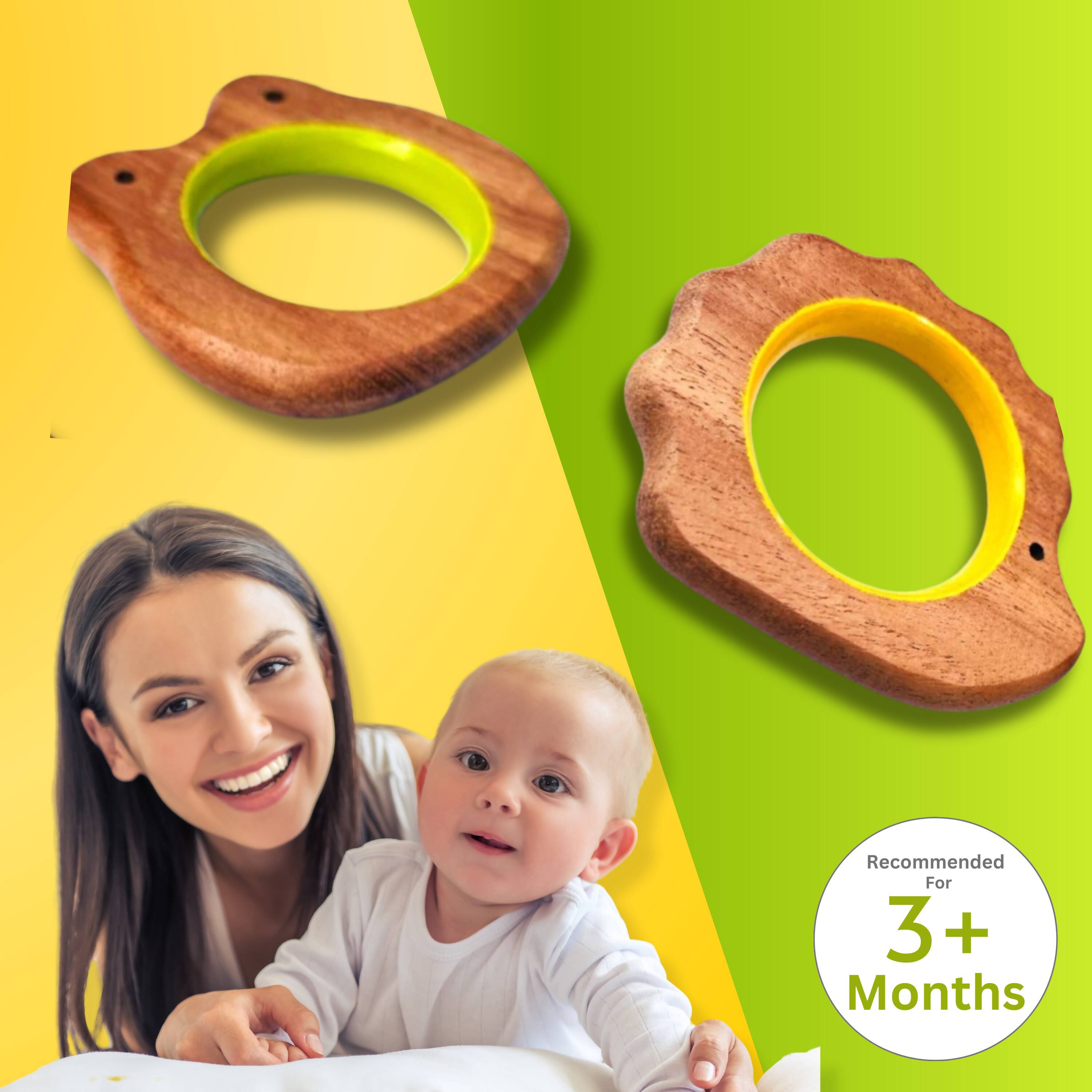 Make teething fun with Babycov's Cute Frog and Porcupine Neem Wood Teethers - natural comfort for safe and playful chewing!