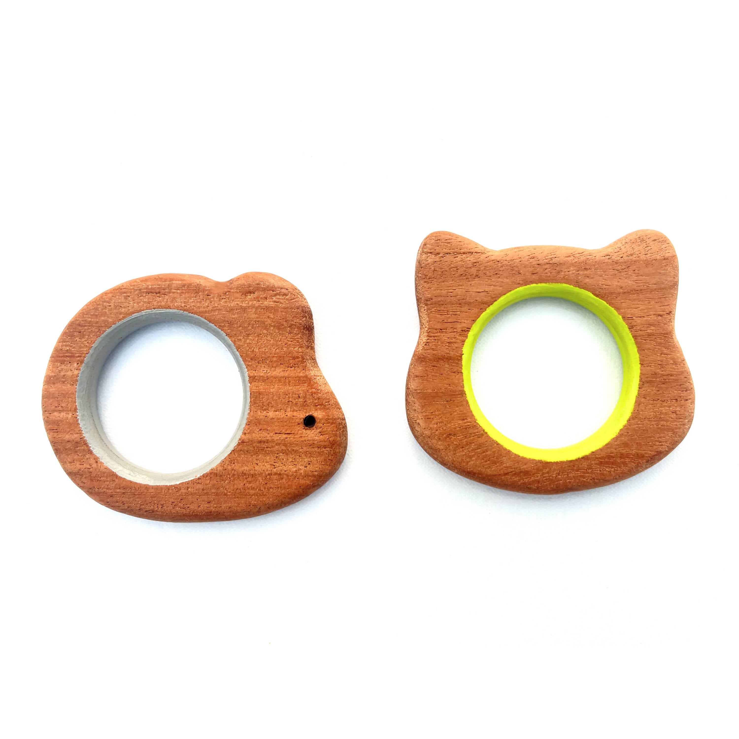 Soothe your baby's teething naturally with Babycov's Cute Mouse and Cat Neem Wood Teethers - organic goodness for safe and playful chewing!